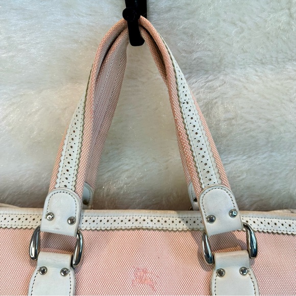 BURBERRY BLUE LABEL LIMITED CANVAS DIE CUT LEATHER TOTE - Picture 8 of 17